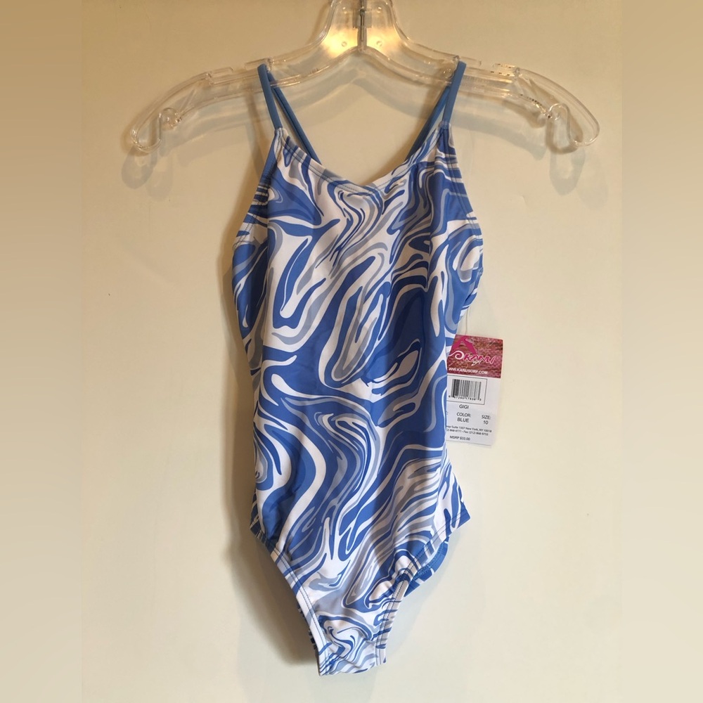 Kanu Surf Girl’s GiGi One Piece Swimsuit, Blue, Size 10